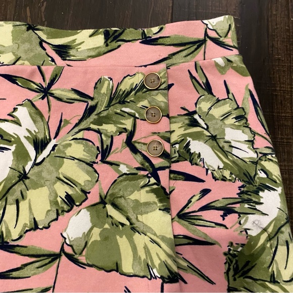 Jones New York XL Palm Leaf Skort Knit Pink Green - Picture 3 of 9